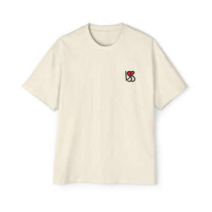 "On My Worst Behavior" Back | LSS Front logo | Unisex Heavy Oversized Tee [Colorways]