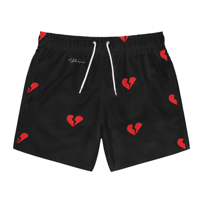 Heartbreak #LightSkinSummer Swim Trunks | Black/Red Style