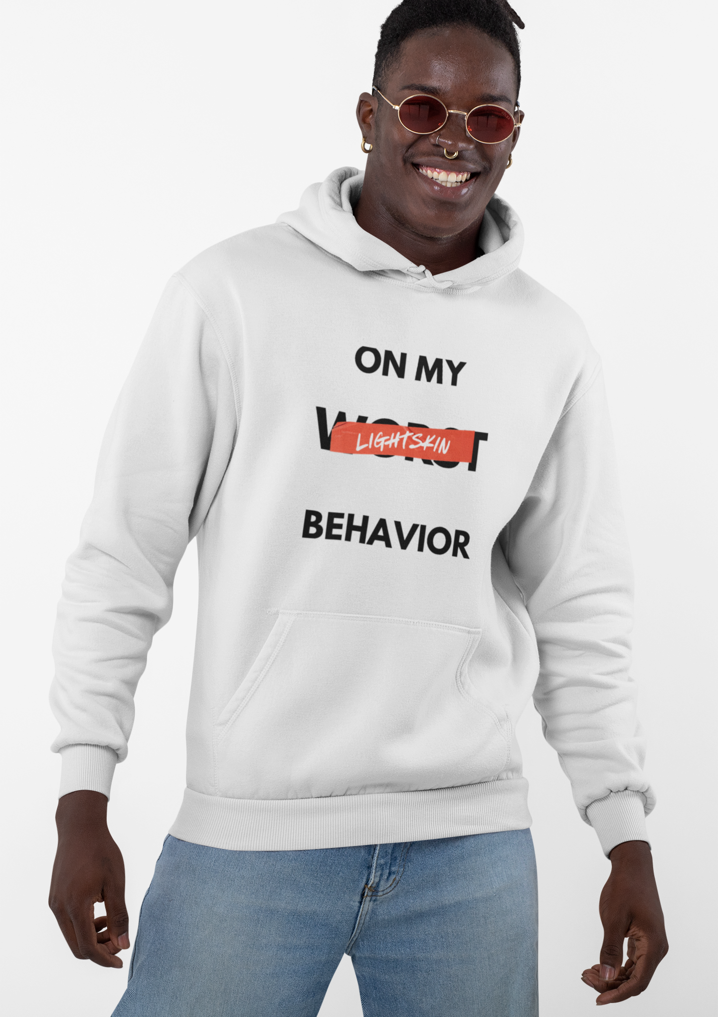 "On My Worst Behavior" | Unisex College Hoodie [Colorways]