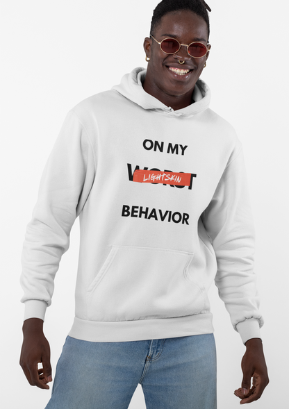 "On My Worst Behavior" | Unisex College Hoodie [Colorways]